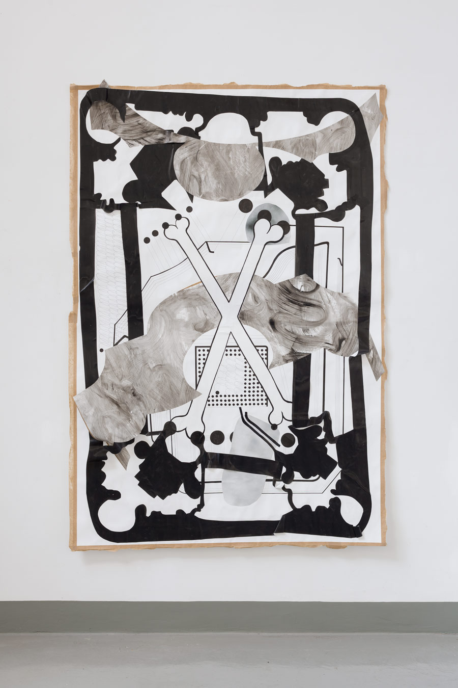 Ahu Dural Berlin, collage, paper, drawing, ink, graphic, architecture, overlapping, frames, window, entry, interior, outside, facade, Ahu Dural, overlapping, Papiercollage, drawing